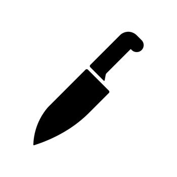 Chef kitchen knife glyph. Cutlery. Kitchen utensils
