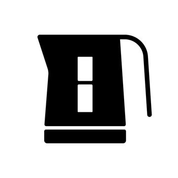 Electric kettle vector glyph icon. Kitchen appliance