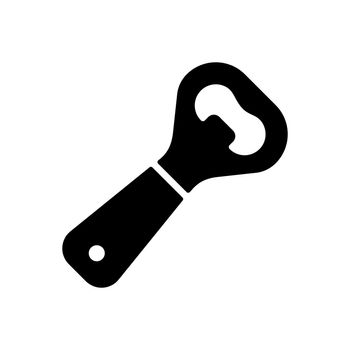 Close up of bottle opener vector glyph icon