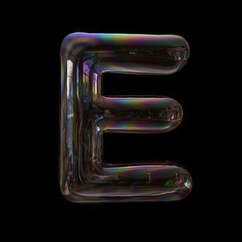 soap bubble character E - Capital 3d letter