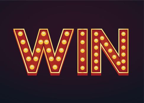 Win banner alphabet sign marquee light bulb vintage