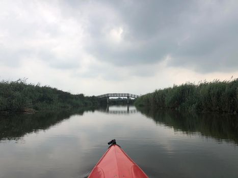 Canoeing towards Boazum 