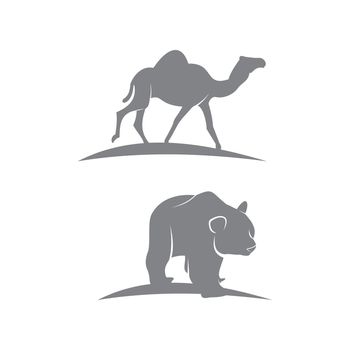 Camel and Bear Animal Mascot Template Mammal Zoo Set