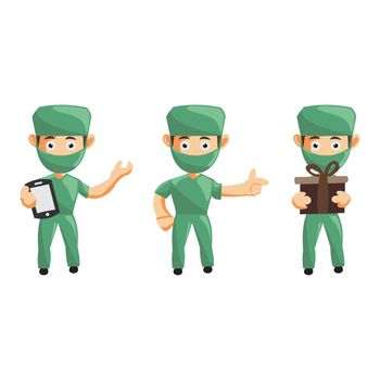 Nurse Man hospital character clothes healthcare mascot Set