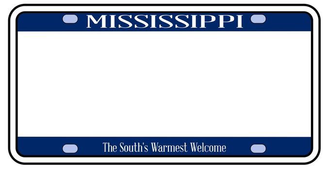 Blank Mississippi License Plate