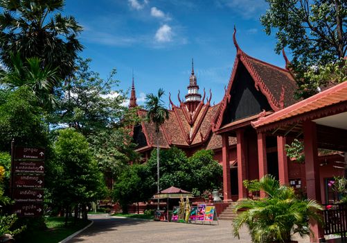 national museum landmark building exterior in phnom penh city cambodia