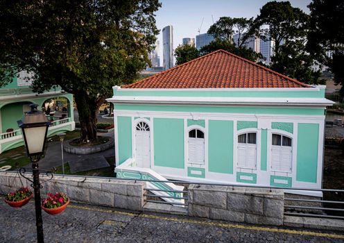 portuguese colonial heritage landmark building in old taipa macau