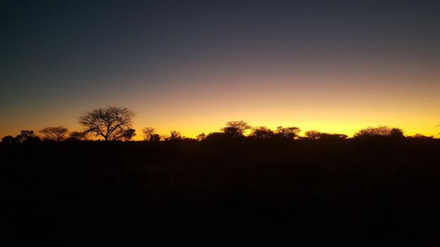 Sunset at Etosha National Park in Namibia