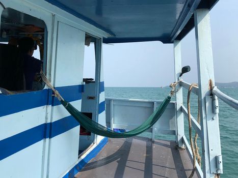 Hammock on a ferry towards Koh Samet island