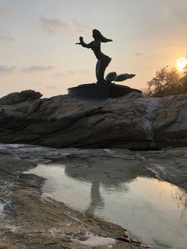 Mermaid statue on Koh Samet island 