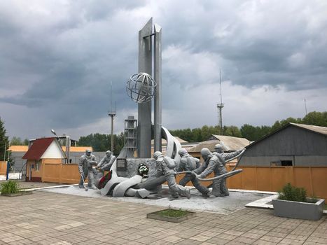 Statue of firefighter and heroes from Chernobyl disaster