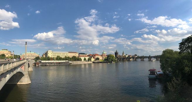 Panorama from the vltava river 