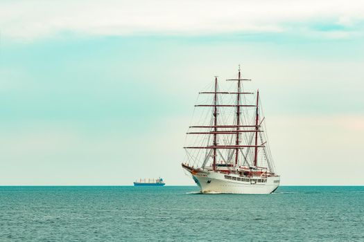 Three mast sailing ship