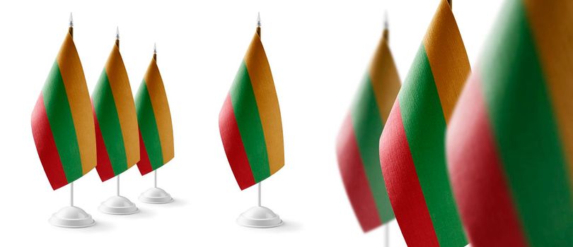 Set of Lithuania national flags on a white background