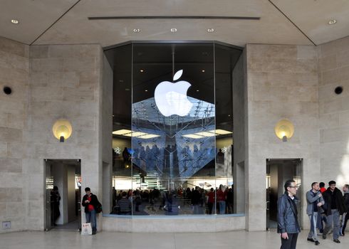 Apple store at the Carrousel du Louvre shopping mall in Paris, France