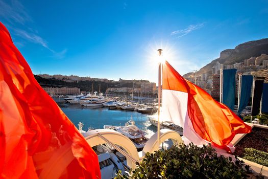 Monte Carlo yachting harbor and waterfront view