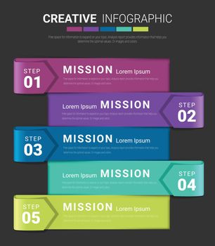 Infographic template with 5 options, vector infographics design and Presentation business can be used for workflow layout, steps or processes.