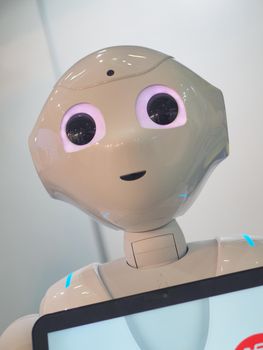 Pepper by SoftBank Robotics is the first humanoid assistant for better customer experience Turin Italy February 12 2020