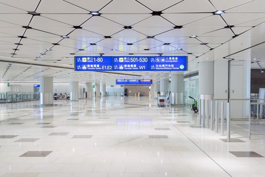 Interior hall of Hong Kong International Airport.