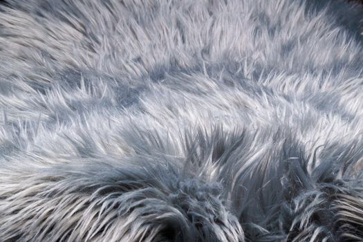 A fur-like silver gray carpet structure, close-up