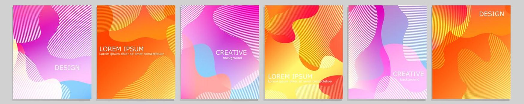 Set of vector cover notebook design. Abstract minimal gradient halftone template design for notebook paper, copybook brochures, book, magazine. Planner and diary cover for print.