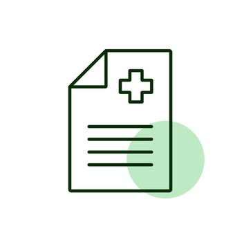 Medical report, clinical record vector icon
