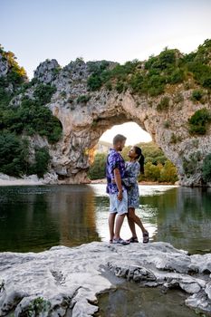 The famous natural bridge of Pont d'Arc in Ardeche department in France Ardeche