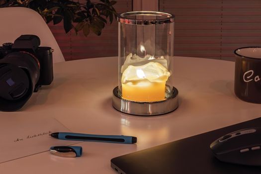 Ambient Glass Wind Light on a desk