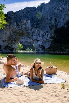 The famous natural bridge of Pont d'Arc in Ardeche department in France Ardeche
