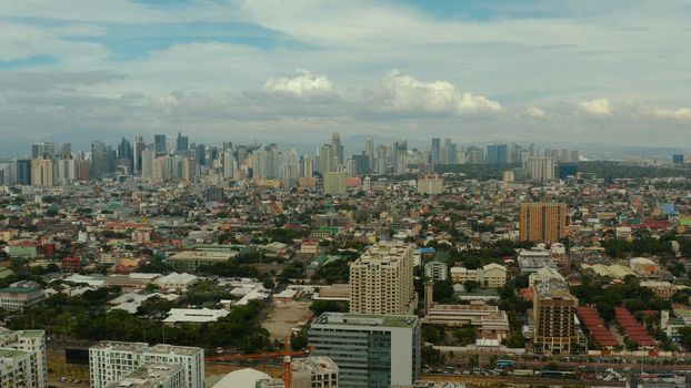 The city of Manila, the capital of the Philippines.