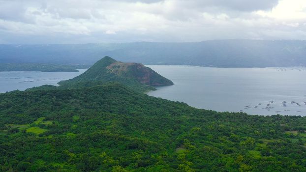 Lake crater at Taal volcano. Philippines.