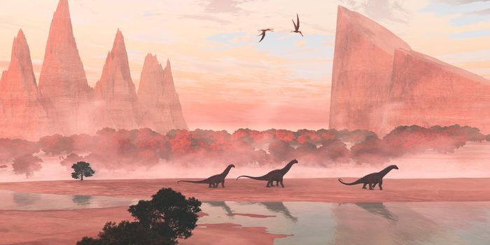 Alamosaurus Dinosaur Landscape