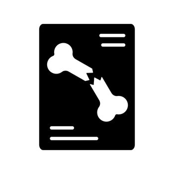 Bone fracture X-ray scan vector glyph icon