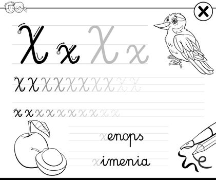 learn to write letter X workbook for children