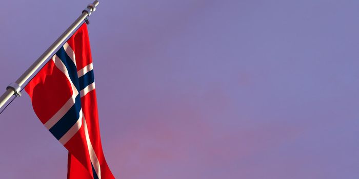 3d rendering of the national flag of the Norway