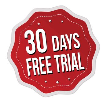 30 days free trial label or sticker 