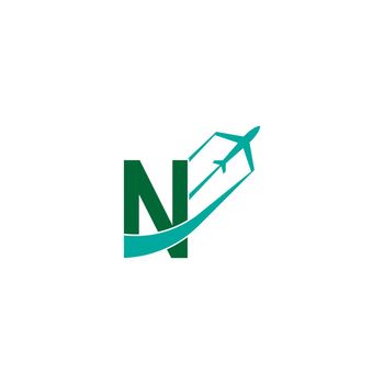 Letter N with plane logo icon design vector illustration