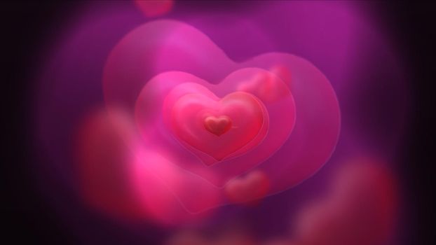 hearts light neon background abstract
