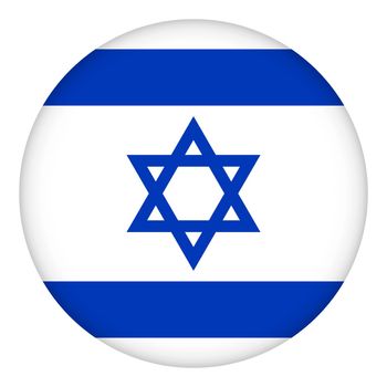 Flag of Israel round icon, badge or button. Israeli national symbol. Template design, vector illustration.