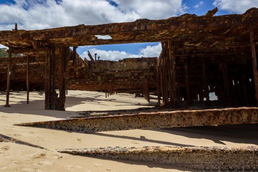 The Maheno shipwreck on 75 mile beach Fraser Island, Fraser Coast, Queensland, Australia