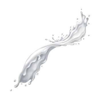 Milky liquid splash on a white background