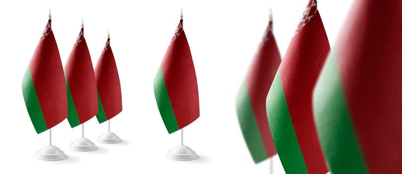 Set of Belarus national flags on a white background