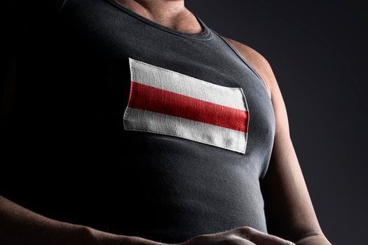 The national flag of Belarus on the athlete's chest