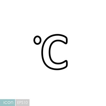 Celsius degrees vector icon. Weather sign