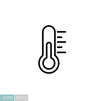 Thermometer heat vector icon. Weather sign