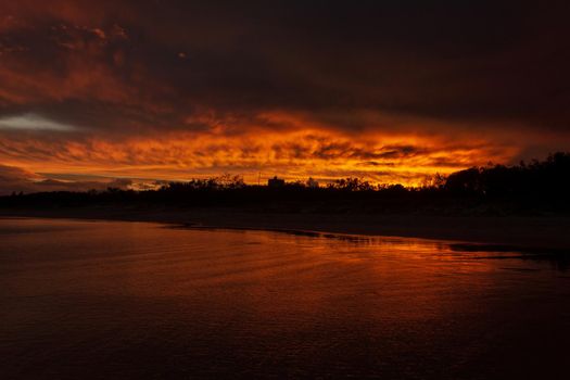 Sonnenuntergang in Noosaville beach