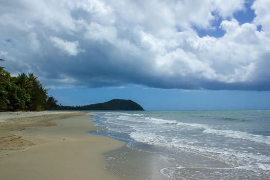 landscape view of Cape Tribulation in Daintree National Park in the far tropical north of Queensland, Australia