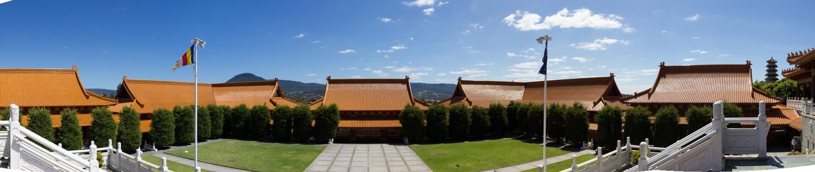 Panorama of Nan Tien Temple Buddha religion in Australia