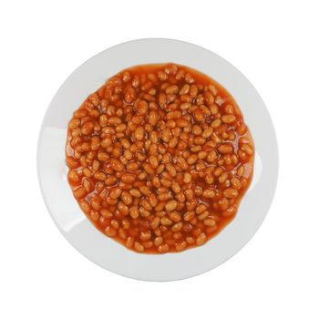 baked beans isolated over white