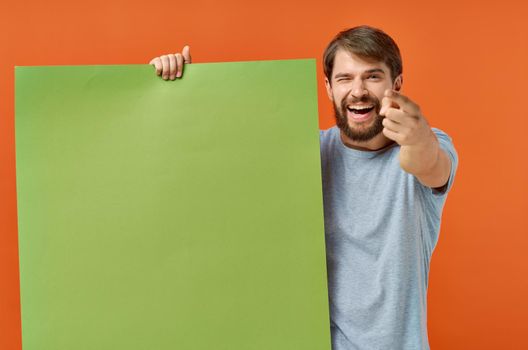 emotional man t shirts green mockup poster presentation marketing